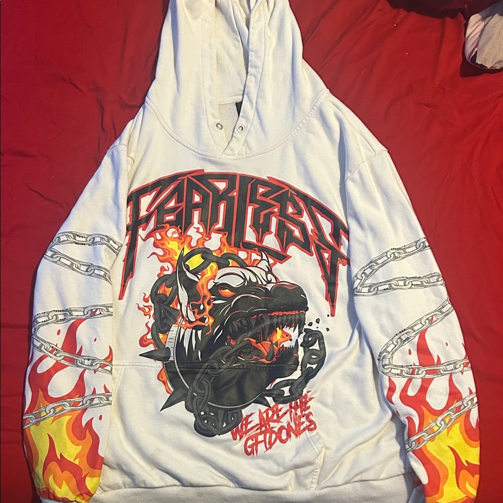 Fearless Graphic Hoodie with Flames
